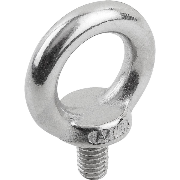Kipp Eye Bolt With Shoulder, M8, 13 mm Shank, 20 mm ID, Stainless Steel